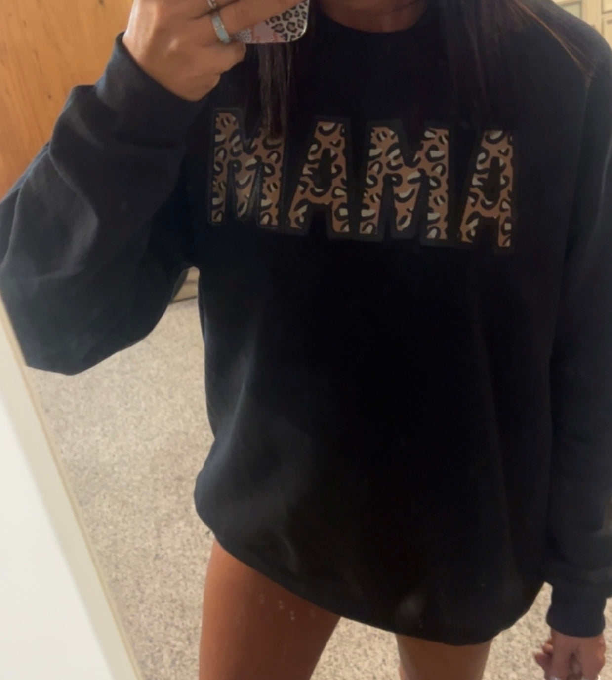 Mama faux embroidered sweatshirt