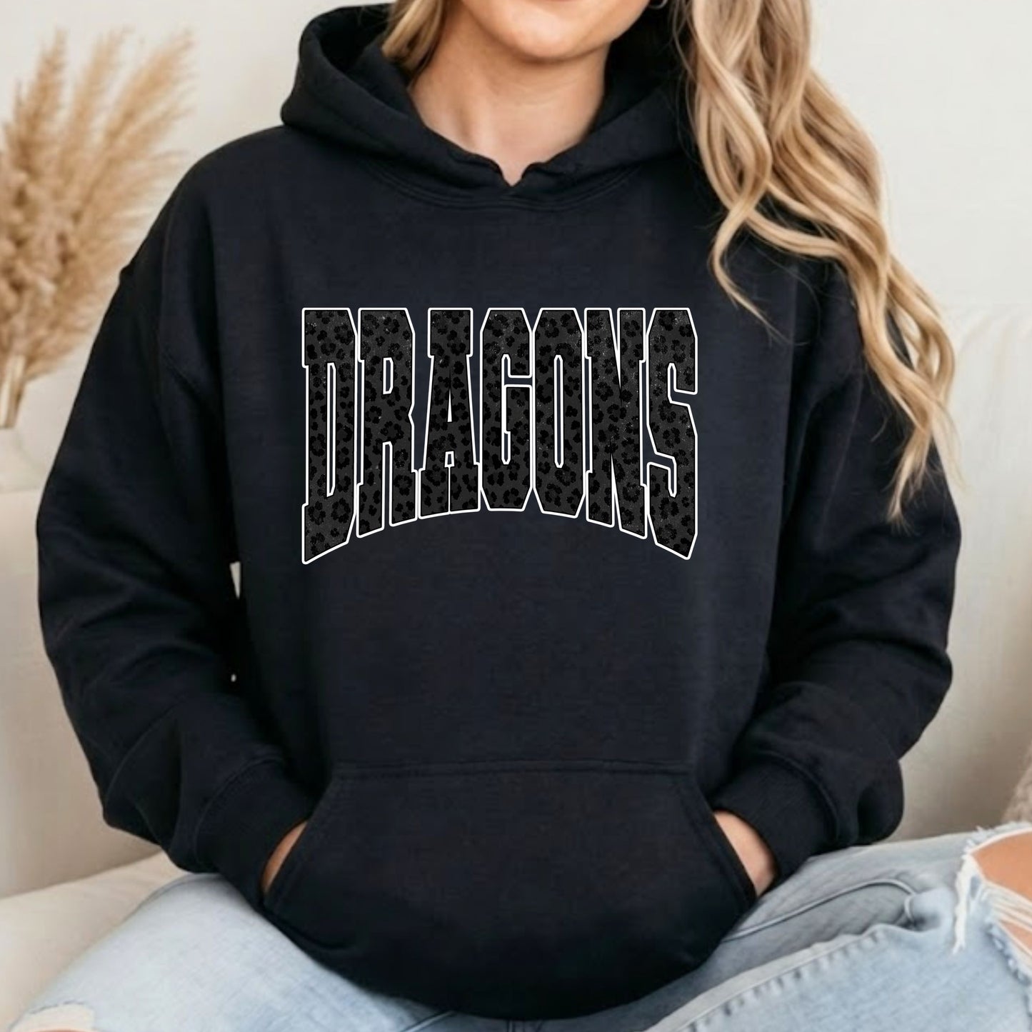 Black leopard Dragons hoodie