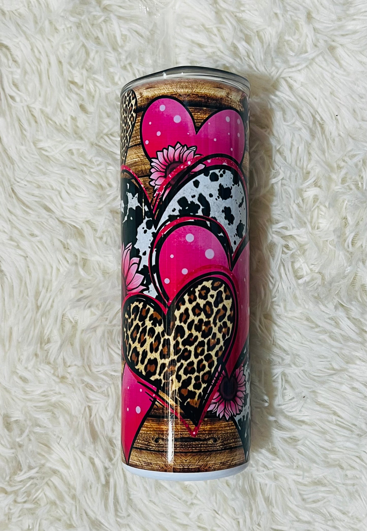Animal Print Hearts tumbler