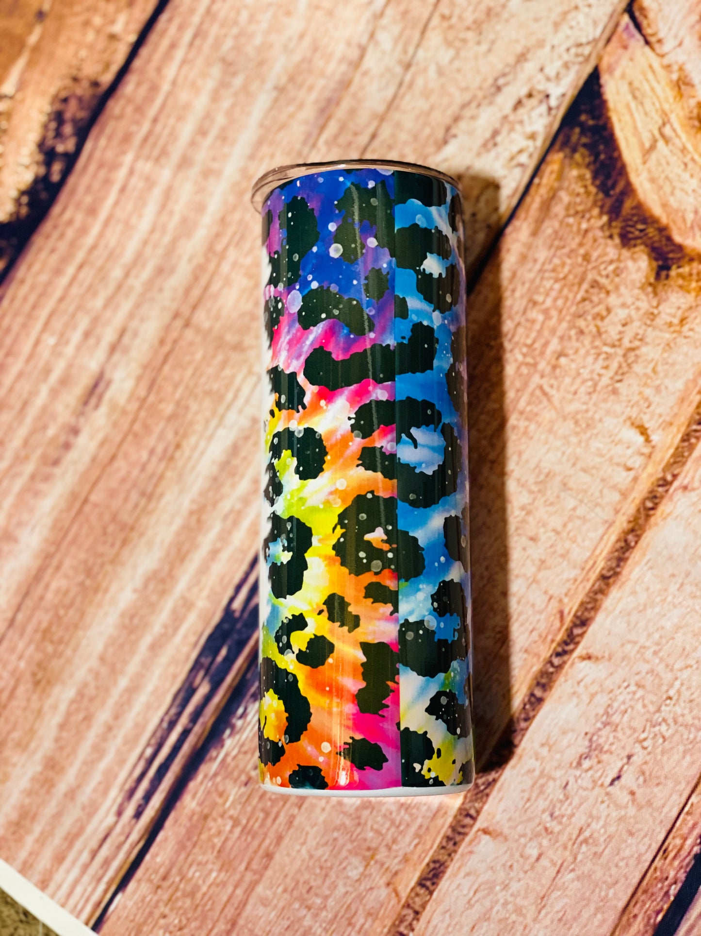Rainbow Leopard Mom Life Tumbler