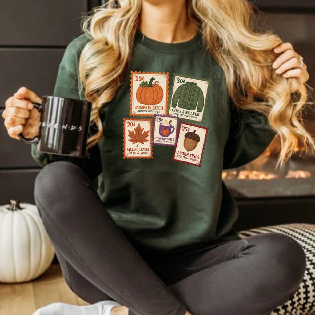 Fall vintage stamps