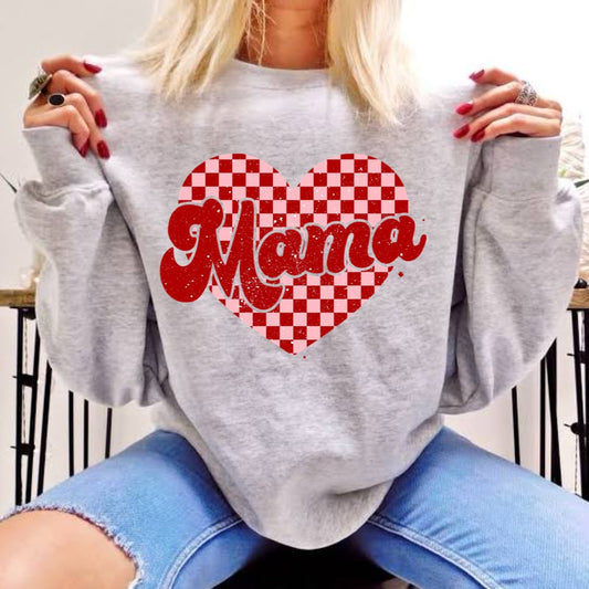 Mama Checkered Valentine sweatshirt