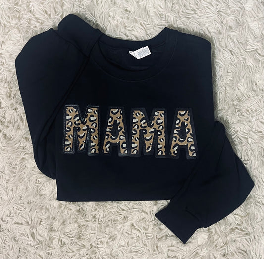 Mama faux embroidered sweatshirt