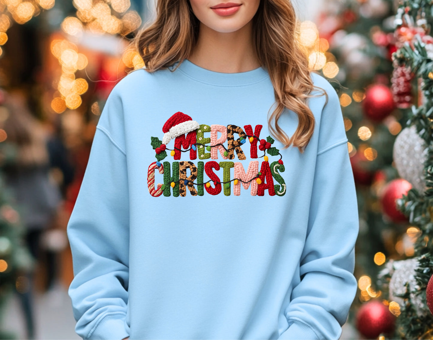 Merry Christmas faux yarn