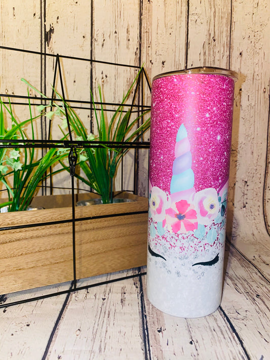 Unicorn glitter tumbler