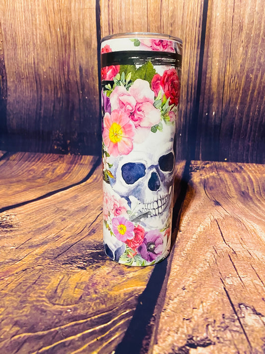 Floral Skull tumbler