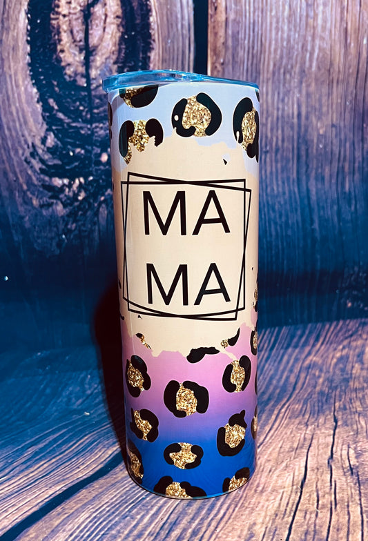 Mama Ombré Leopard tumbler