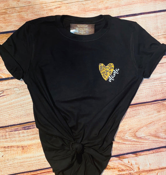 Mama Leopard Heart T-Shirt