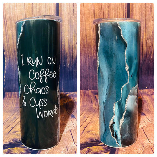 Coffee, Chaos, & Cuss Words tumbler