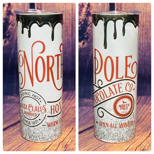 North Pole hot cocoa tumbler