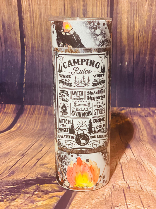 Camping Rules tumbler