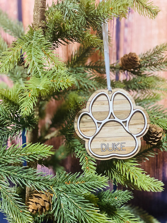 2 layer Pawprint ornament