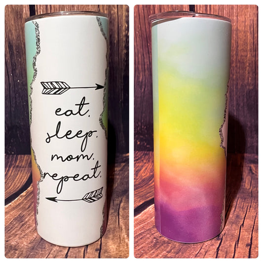 Eat Sleep Mom tumbler