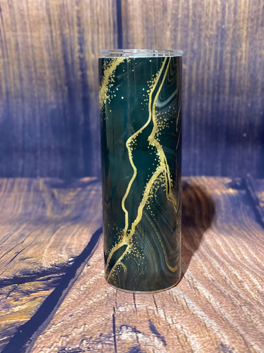 Black & Gold Marble tumbler