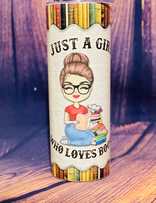 Girl who loves Books tumbler