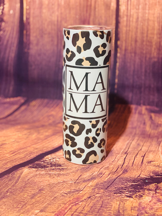 Mint Leopard Mama tumbler