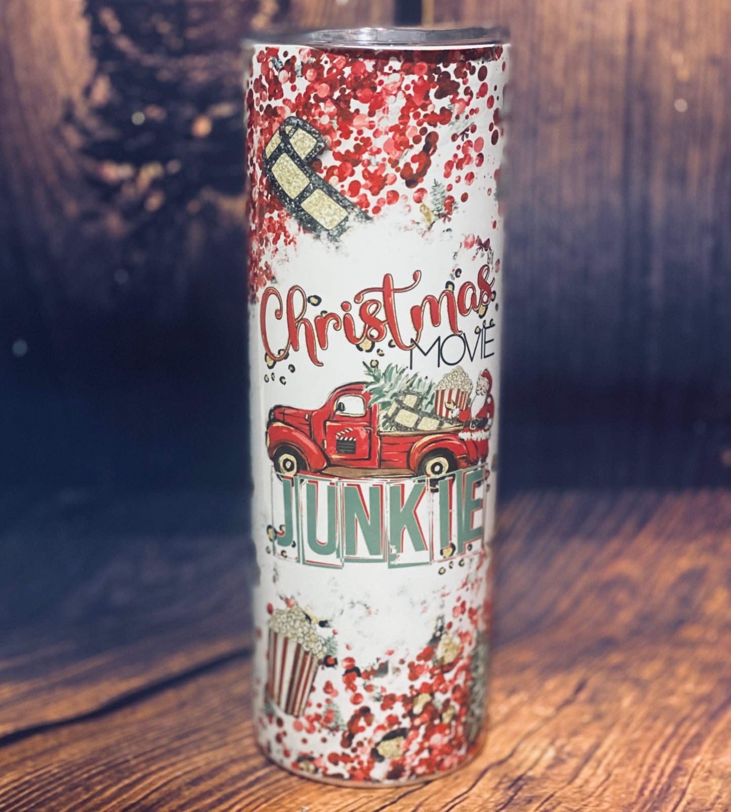 Christmas Movie Junkie tumbler